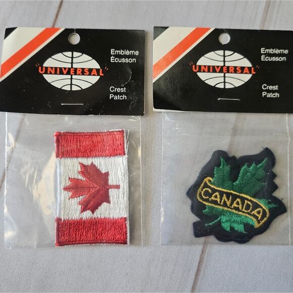 VTG Deadstock NIP Canada Patches (2) - Canadian Flag & Maple Leaf - Picture 1 of 6